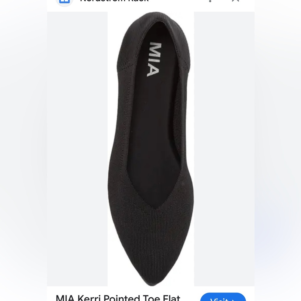 MIA Black Knit Pointed Flats